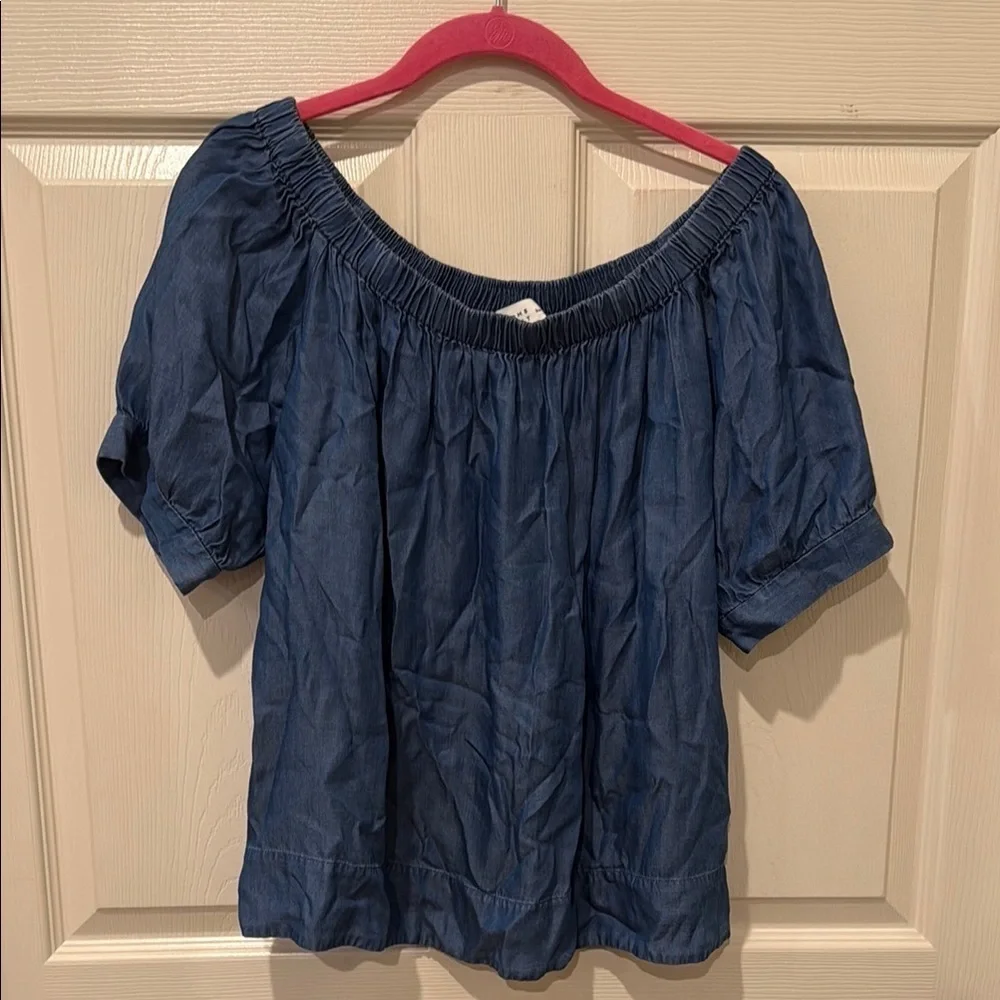 Broome Street by Kate Spade chambray off the shoulder top, small